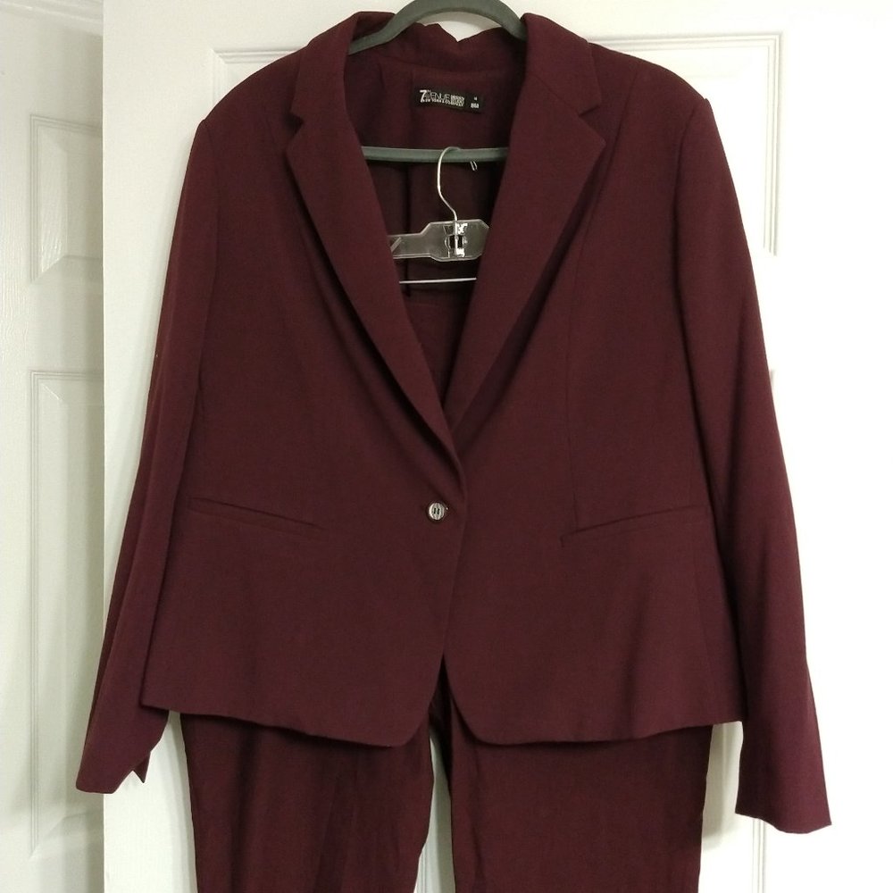 NY&C wine red two-piece suit